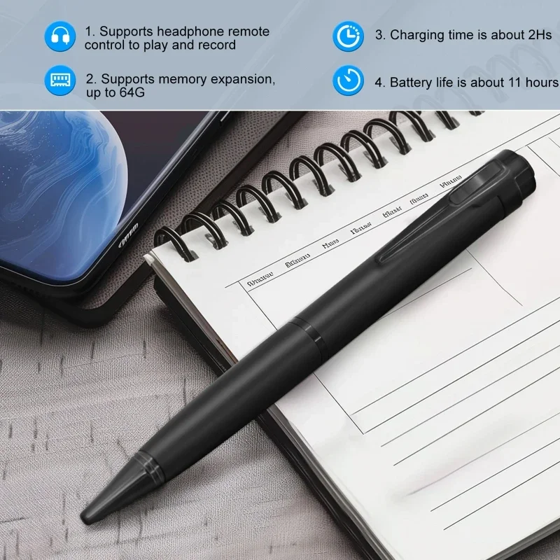 Цифровой диктофон, ручка 128 Г – обзор и цена Voice Recorder Pen