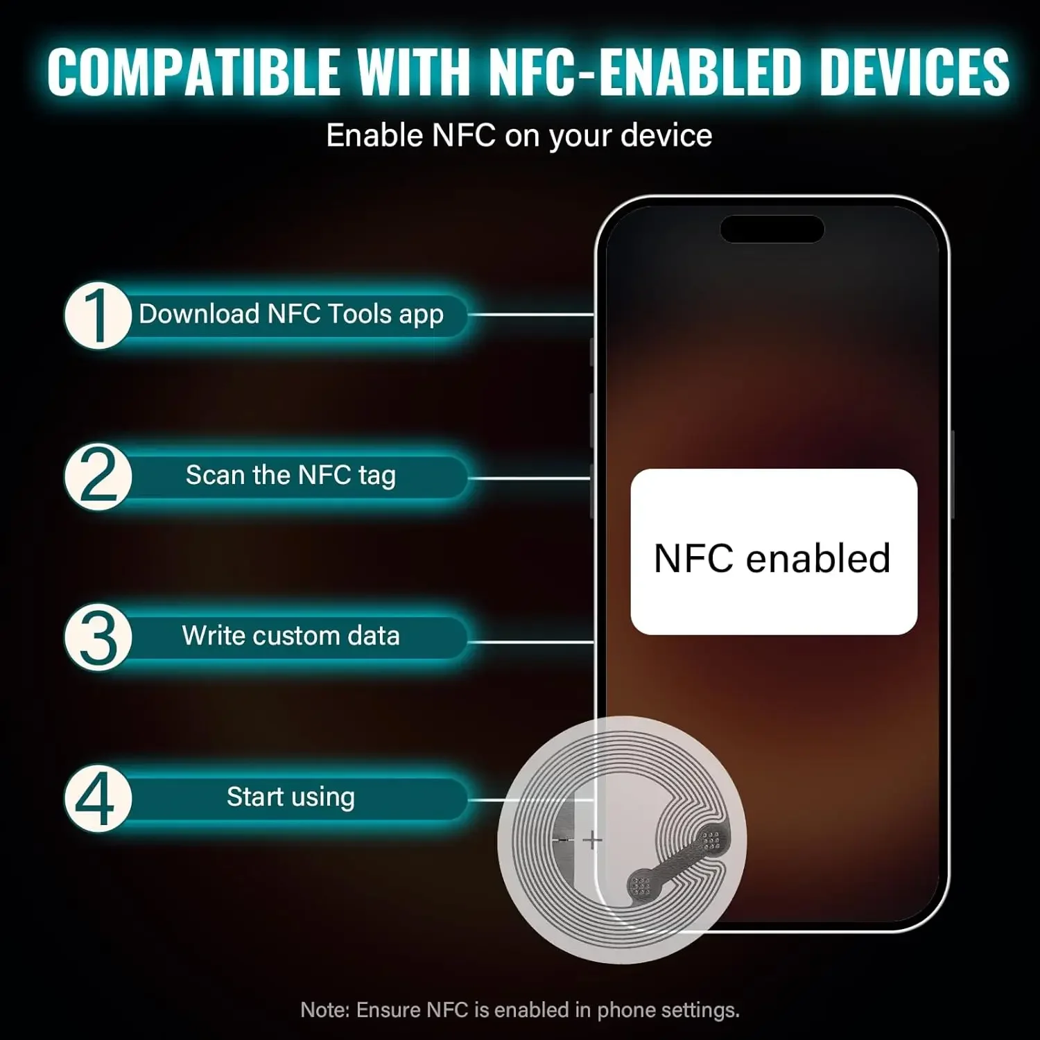 13.56 МГц NTAG215 NFC-наклейки – обзор и цена Nfc Tag Programmable